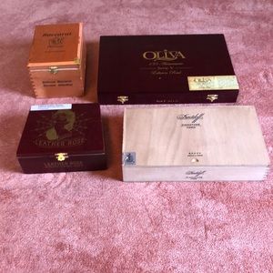 Wooden Cigar boxes.   Lot of 4.